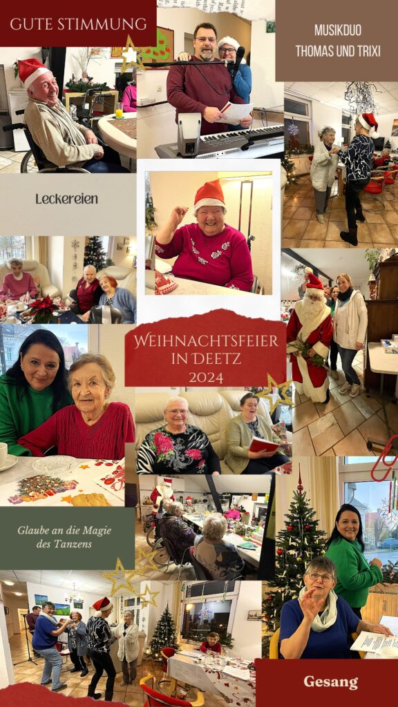 Collage der Fotos von der Weihnachtsfeier in Deetz